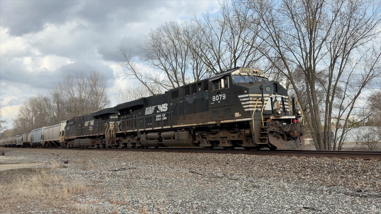 NS Dayton District-NS 44R WB Grain Train @ MP 197 Fairborn Ohio 4-6-2026l
