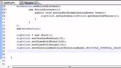 73   Java Programming Tutorial   73   Moving List Items Program