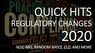 Regulations Quick Hits: 2020 Trucking Safety and Compliance Conference