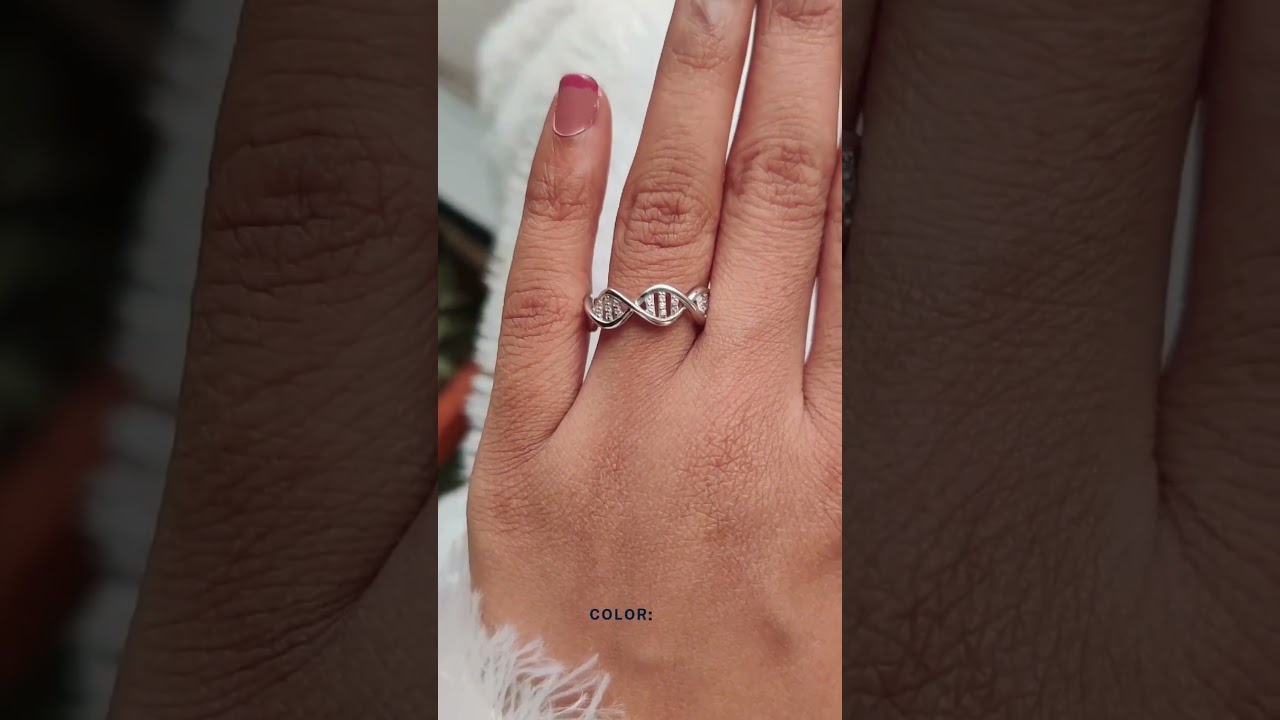 DNA Style Round Lab Grown Diamond Eternity Ring in 14K Gold