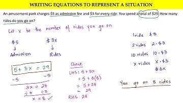 Writing equations to represent a situation - Part 1