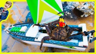 Lego Sailboat Attacked by Crab!