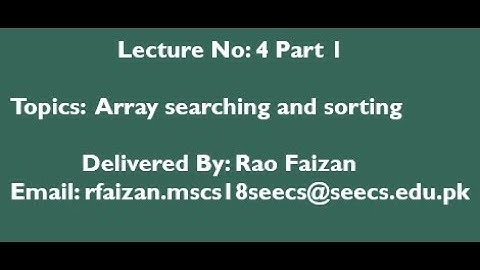 Visual Basic Tutorial: Array searching and sorting with examples lecture 4 part 1