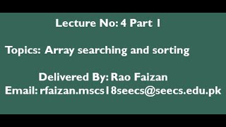 Visual Basic Tutorial: Array searching and sorting with examples lecture 4 part 1
