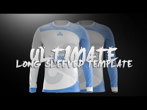 Download Free Ultimate Long Sleeved Jersey Template L Design Tutorial 13 Youtube PSD Mockup Template