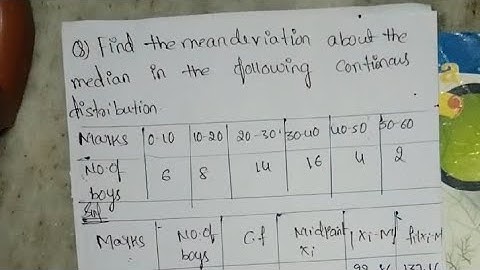 find the mean deviation about the median in the following continues?in Telugu maths 2A