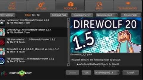 Direwolf20 FTB modpack 1.6.4 lag fix