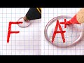 SUPER SCHOOL HACKS | Cool Drawing Tricks, Clever DIY School Supplies And Funny Cheating Ideas