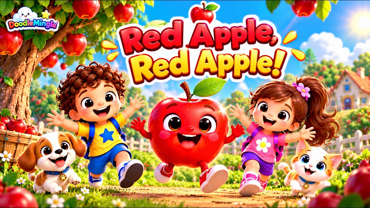 Red Apple, Red Apple! 🍎🎵 | Nursery Rhymes for Kids | DoodleMingle - YouTube