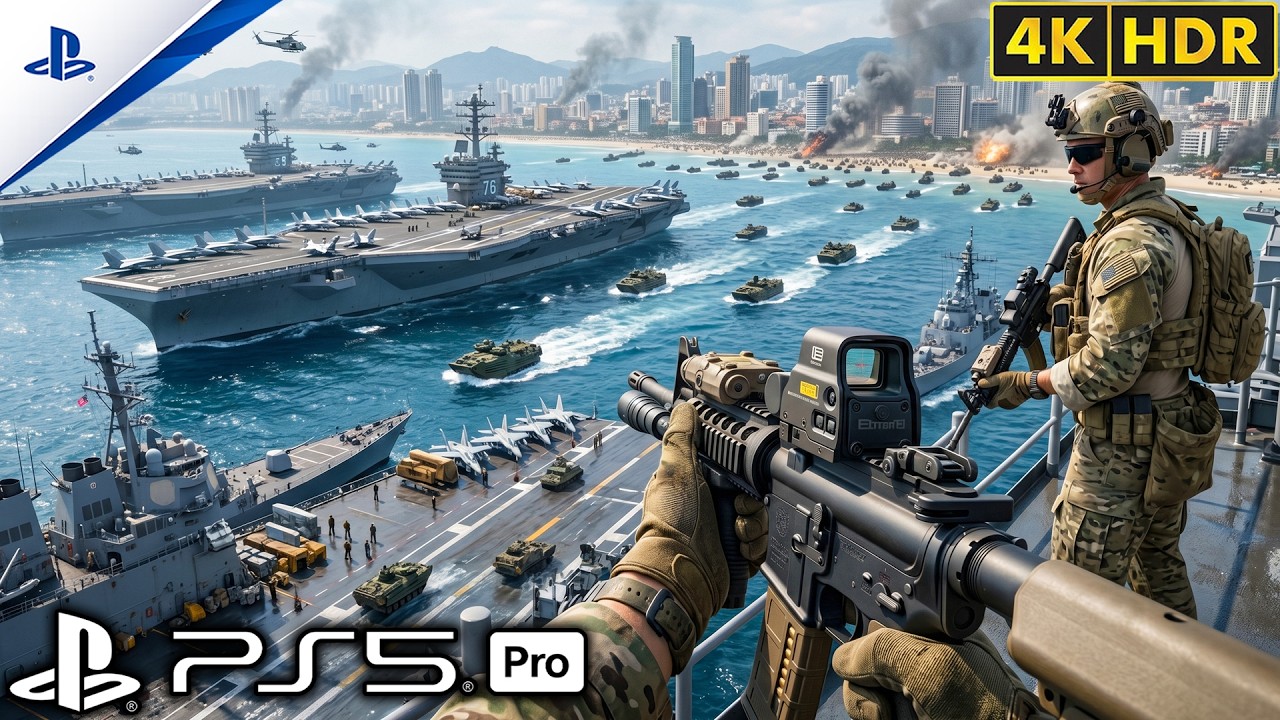 (PS5) The Largest Naval Invasion Ever Attempted | Realistic Gameplay [4K60FPS] Battlefield
