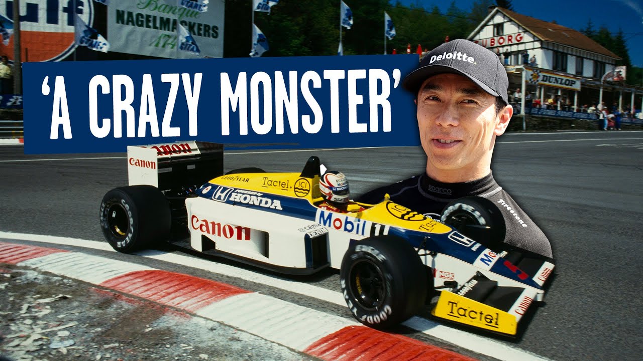 Takuma Sato pilota o lendário Williams FW11 de Nigel Mansell