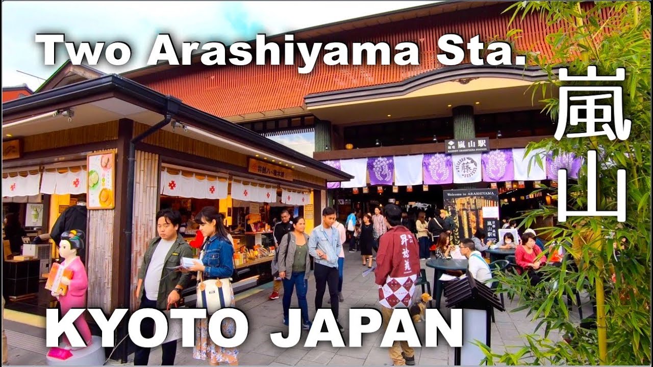 Kyoto, From JR Saga-Arashiyama Sta. To Randen Arashiyama Sta. [4K] POV