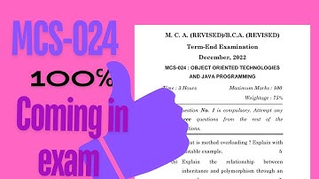 "IGNOU BCA MCS-024 Solved paper Dec 2022 |Important Questions"