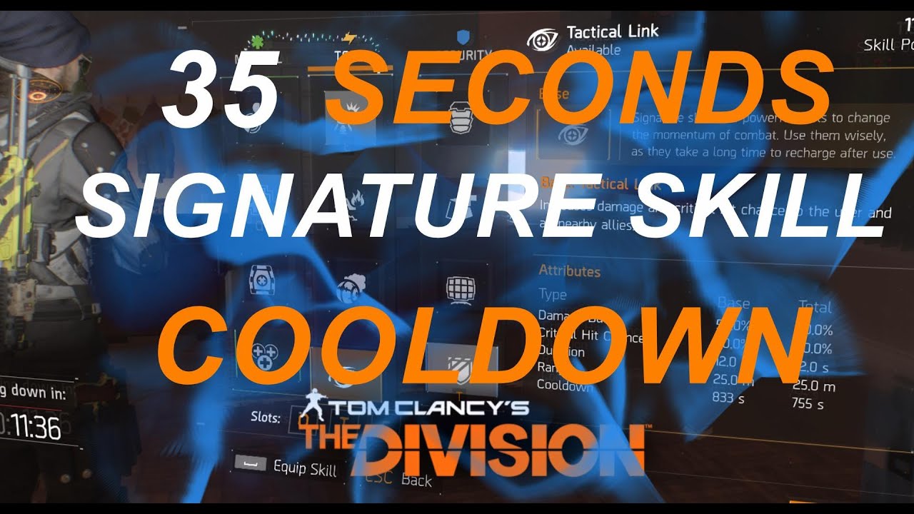 The Division MOST OP TALENT 35 second signature skill CD