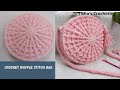 Crochet waffle stitch bag/Crochet round bag