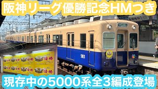 【阪神リーグ優勝HMつき】現存する阪神5000かたち3編成全車登場 2023.9.25