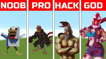 NOOB VS PRO VS HACKER Chicken Minecraft Pixel art