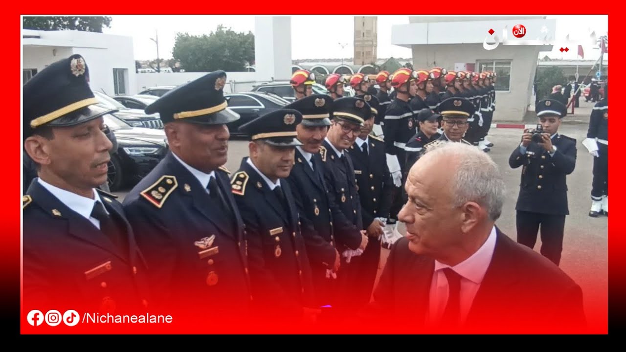 لحظة وصول محمد مهيدية والي جهة الدار البيضاء لمقر الوقاية المدنية بحي الشهداء