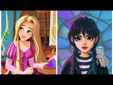 Rapunzel☀️ vs Wednesday🖤 |#rapunzel |#wednesday |