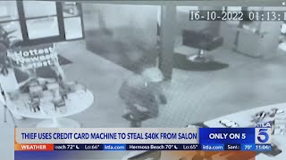 Thief uses credit card machine to steal $40k from California salon