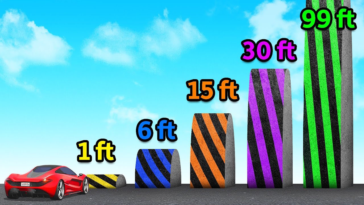 CARS vs GIANT Speed Bumps in GTA 5