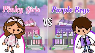 Purple Boys 💜 VS Pink Girls 💖😱 toca boca 😍💞 [ Toca house ideas ] [ part5 ]