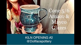 Kiln Opening #2 Mayco and Amaco Glazes, Test Tumbler Mug from Brush On Cone 5/6 Glazing Group
