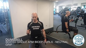 Dumbbell Seated Single Arm Bicep Curls - Neutral Grip