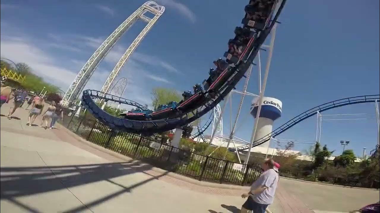 Corkscrew at Cedar Point (off ride with corkscrews over the midway