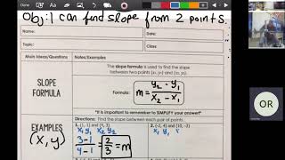 Slope From Two Points and Going Backwards