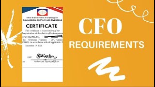 CFO Requirements Guidance &amp; Counseling Certificate