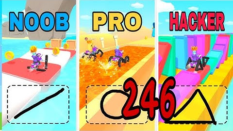NOOB vs PRO vs HACKER in Scribble Rider ❤️ All Levels Gameplay