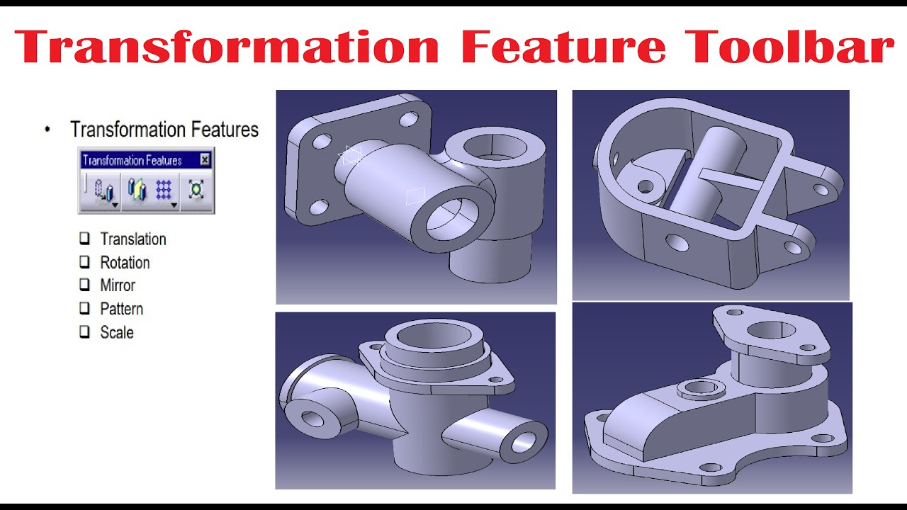 Transformation Features Toolbar in Catia V5 II Tutorial - 41 - YouTube
