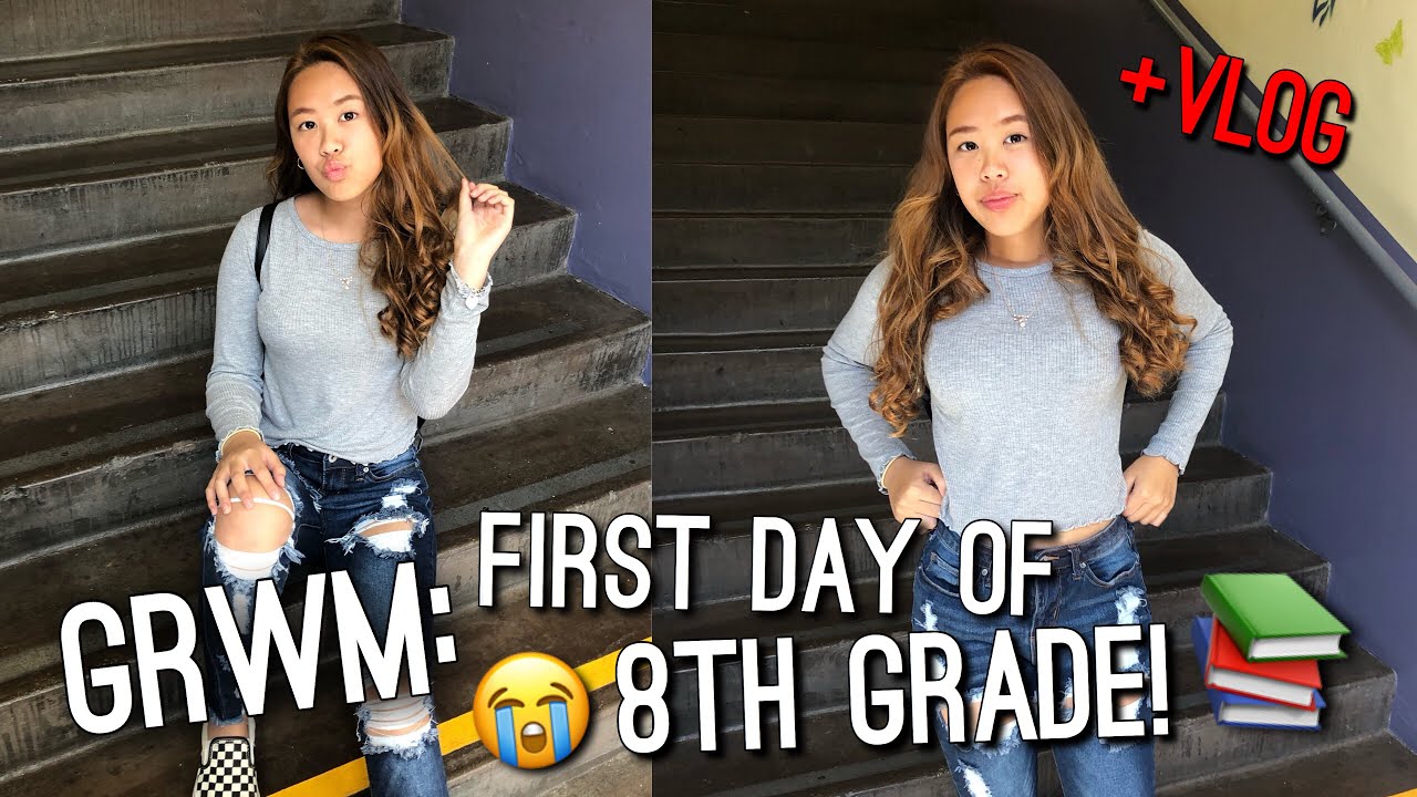 GRWM + VLOG: FIRST DAY OF 8TH GRADE 