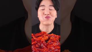 Mukbang ASMR #Shorts :) Spicy Chicken🍗 BLACK BEAN NOODLE #asmr #먹방 #chicken #mukbang #eating #치킨먹방