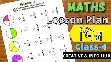Maths Lesson Plan - Fraction (भिन्न) - Class 4 - in Hindi with Worksheet & TLM