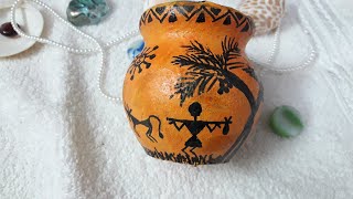 WARLI ART EASIEST 2 DESIGNS ON 1 POT/ ಮಡಿಕೆ ಮೇಲೆ ಸುಲಭವಾದ ವಾರ್ಲಿ ಚಿತ್ರಕಲೆ YouTube