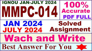 MMPC 014 solved assignment 2024 / mmpc 014 solved assignment 2024-2025 / mmpc 014 solved assignment