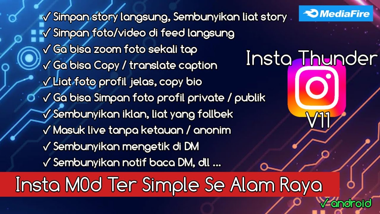 Instagram Mod Update Terbaru 2023 | Insta Thunder V11