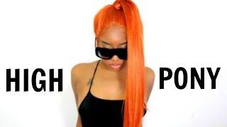 HOW TO: PUT YOUR CHEAP SYNTHETIC WIG INTO A HIGH PONYTAIL! FT.  (EVAHAIR.COM)
