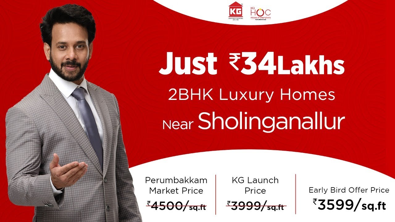 Lowest price in Sholinganallur Rs 3599/sqft only