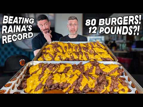 80 "PATTY FATTY" CHEESEBURGER CHALLENGE! CAN I BEAT RAINA'S RECORD?!