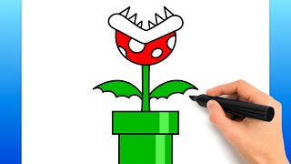 How To Draw A Piranha Plant Easy Drawing Tutorial