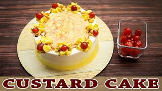 Eggless Custard Cake Recipe | How to Make Easy Custard Cake | Super Tasty