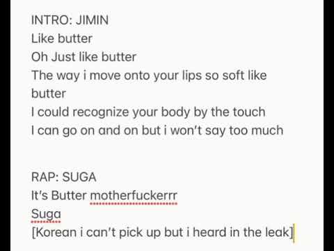 Bts butter lyrics
