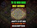 TH15 War Base 2025 | Best Town Hall 15 Anti 3 Star Defence | Clash of Clans