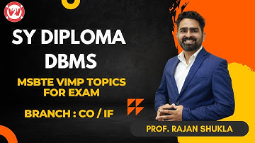 DBMS | Special Lecture | DBMS | SY DIPLOMA | K - Scheme 💻🚀