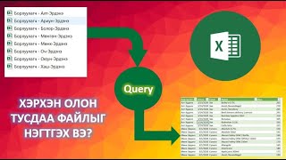 картинка: MS EXCEL ОЛОН ФАЙЛУУД ХЭРХЭН НЭГТГЭХ ВЭ? #EXCEL #QUERY #COMBINE COMBINE Multiple Excel