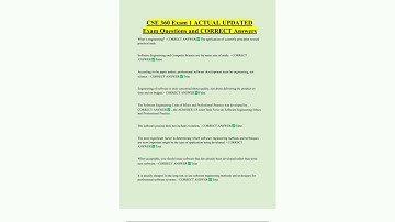 CSE 360 Exam 1 ACTUAL UPDATED Exam Questions and CORRECT Answers