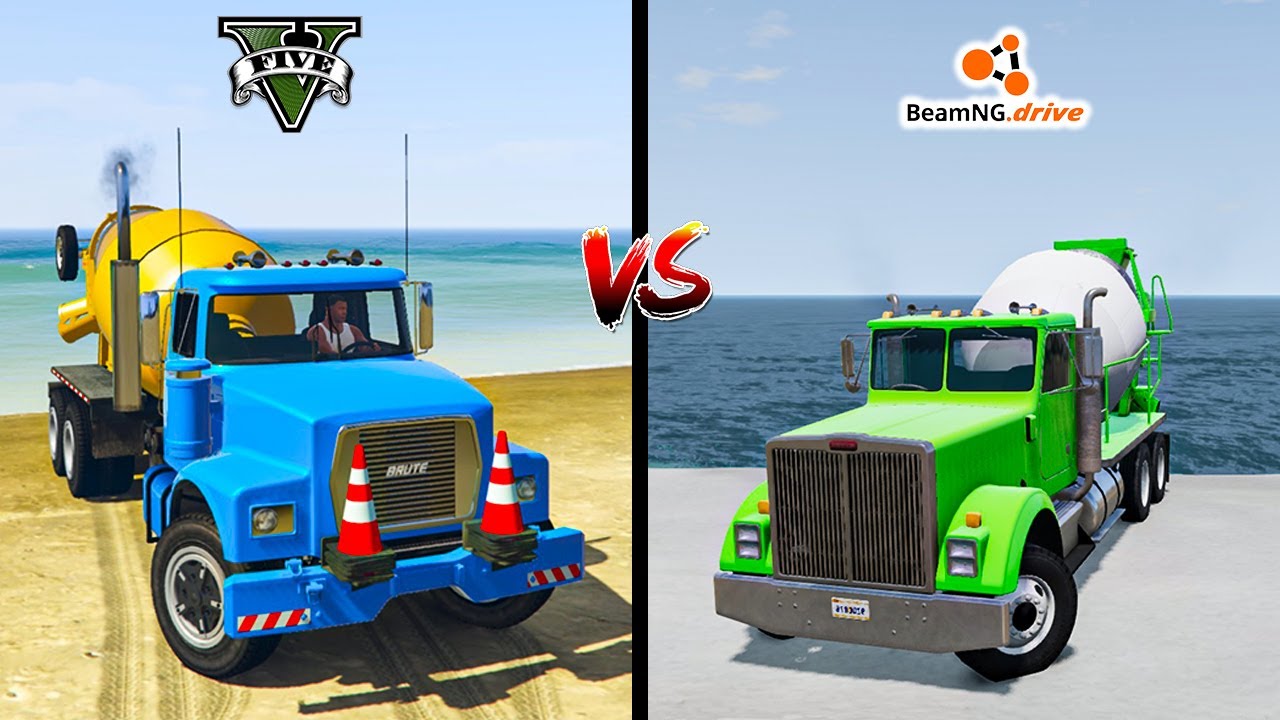 GTA 5 Mixer Truck VS Beamng Mixer Truck - Which is Best ?